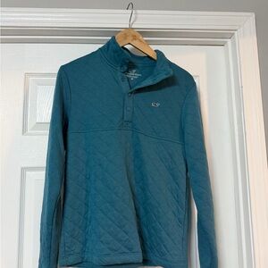 Vineyard Vines Blue Quilted Pullover